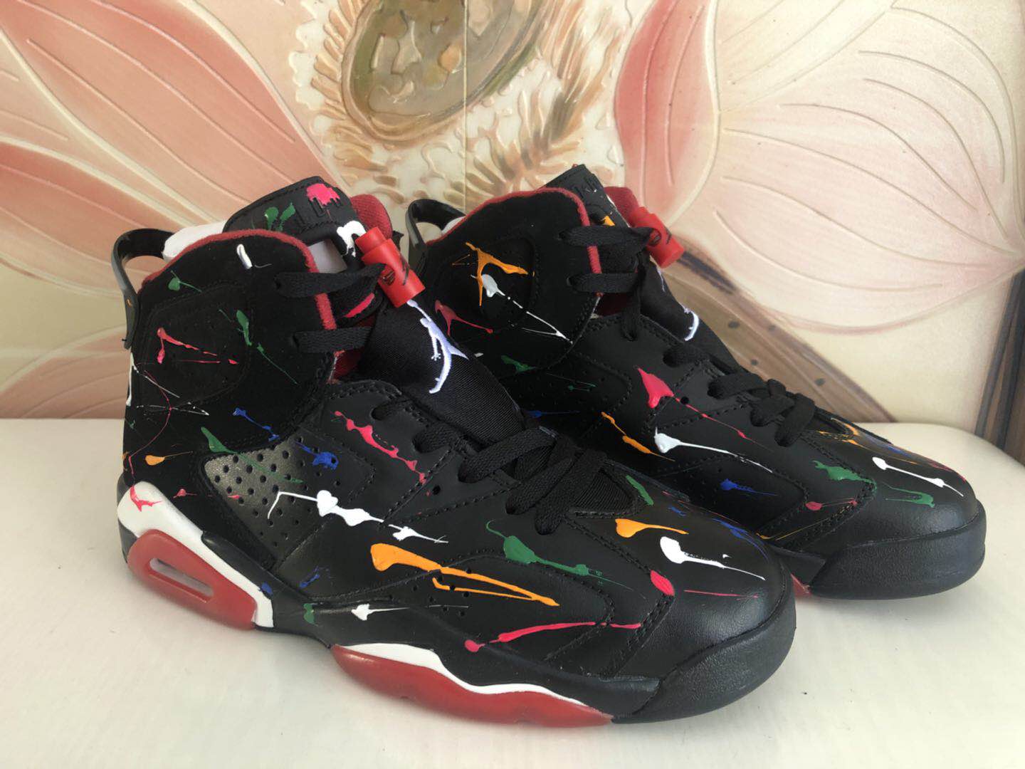 Air Jordan 6 Graffiti Black Colorful Shoes For Women - Click Image to Close